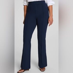 SPANX Super Smooth Perfect Fit Ponte Wide leg flare Navy pant